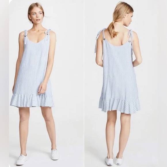 Rails Diana Sicily Stripe Flounce Dress in Blue, White Size Small - Picture 1 of 11